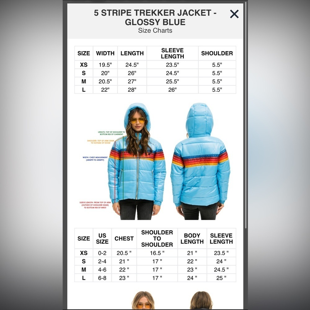 Aviator Nation 5 Stripe Luxe Trekker Puffer Jacket Dresden NWT Discontinued - Picture 16 of 16